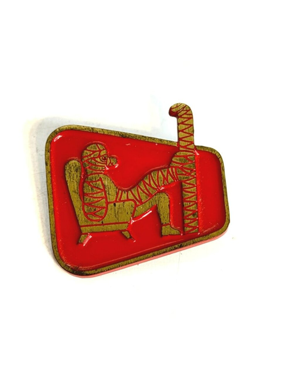 Vintage Huguenin Swiss Broken Bones Club Metal Brooch Funny Skiing Pin - Picture 1 of 3